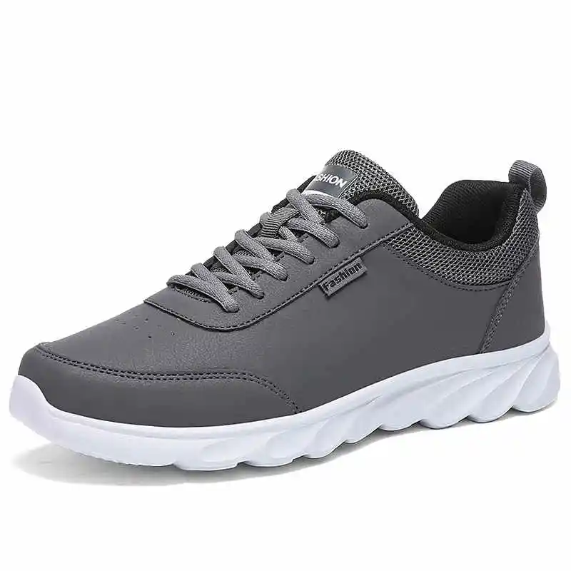 WWKK, новинка, осень, высокое качество, мужские кроссовки для бега, для улицы, на шнуровке, треккинг, удобные кроссовки, мужские спортивные кроссовки - Цвет: Серый
