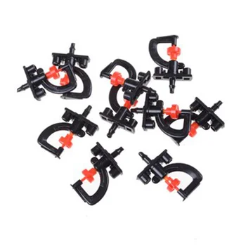 

10pcs Drip Irrigation 360 Degree Rotating Sprinkler Nozzle G Type Suspension Nozzle Micro Sprinkler Connection Black