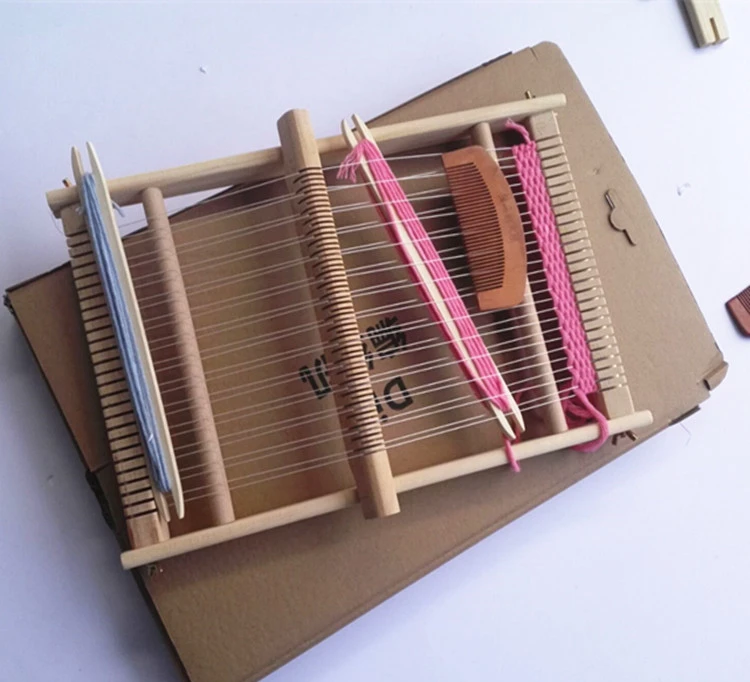 Деревянные DIY сборка традиционного ткацкого станка детская игрушка ремесло прочный ткацкий каркас вязальная машина научная образовательная игрушка