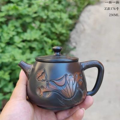 Jianshui Lila Agyag Tiszta Kézzel Készített Lótuszfaragás Hosszú Dan (Nem Yixing Zisha Ceramic Kung Fu Teakészlet Ital Szoftver Tea Ceremónia - Image 4