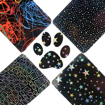 

TPU Heat Transfer Vinyl Star Print Square Holographic Patterns Heat Press Machine T-shirt Iron On HTV Printing Clothing Bags DIY