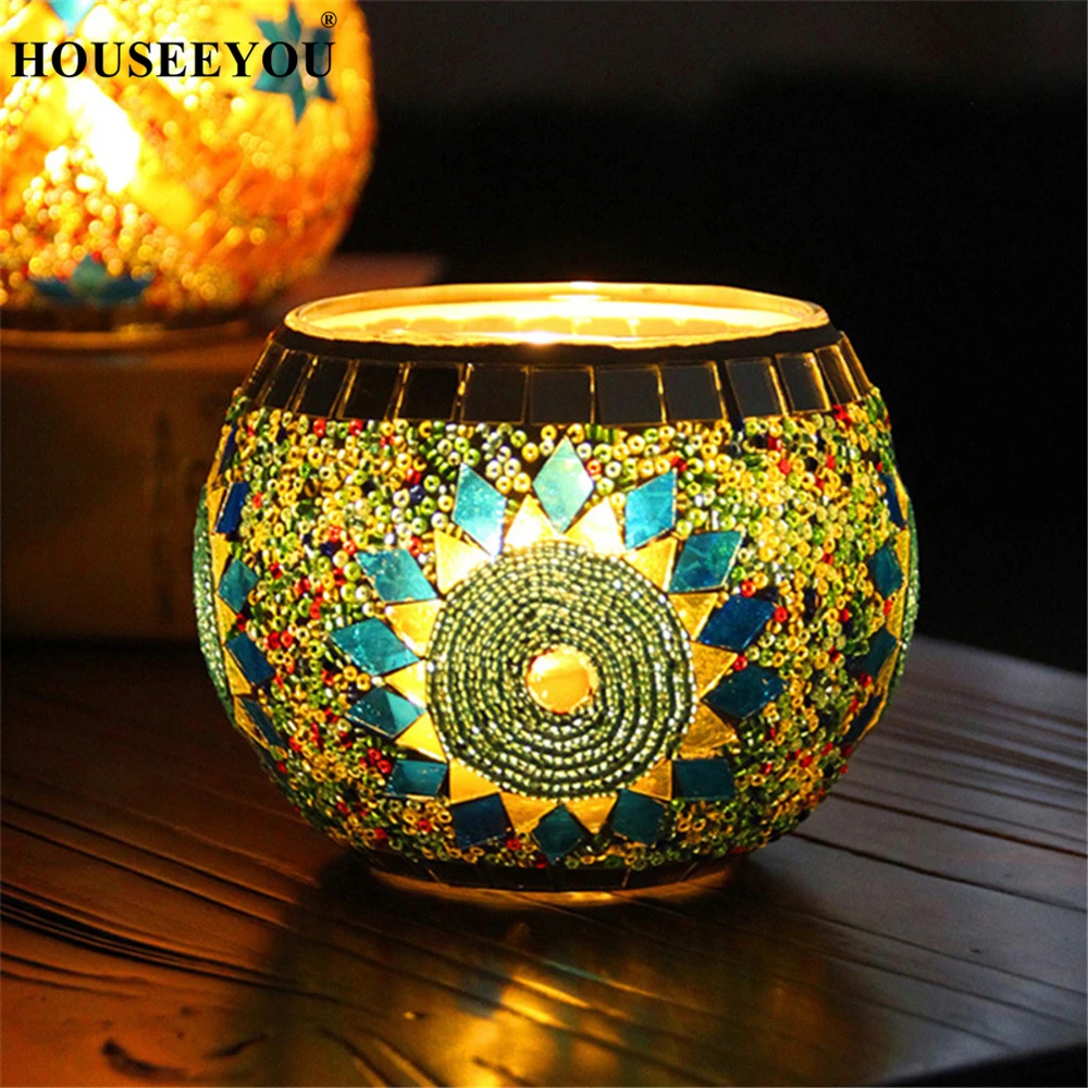 Handmade Bohemia Mosaic Stained Glass Candle Holder 2