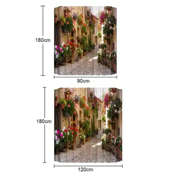 

Bathroom Shower Printing Partition Curtains, Bathroom Special Isolation Curtains To Prevent Water From Flying Out