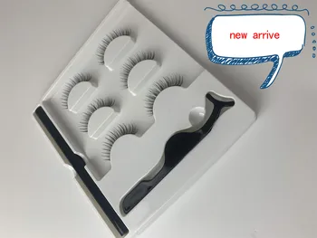 

New arrive 3 pair faux mink eyelash extension pencil eyeliner with tweezers fake eyelashes with shipping free
