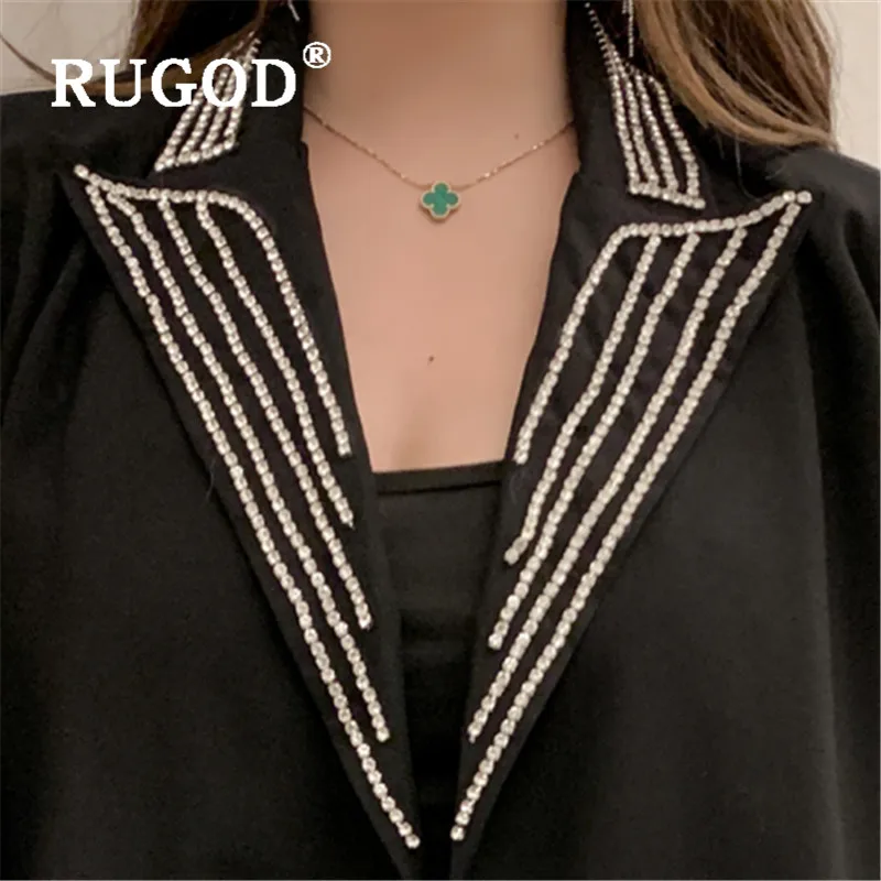RUGOD, Ретро стиль, однотонный блейзер для женщин, зубчатый алмаз, длинный рукав, тонкое пальто, модное, женское, элегантное, темпераментное, женская верхняя одежда