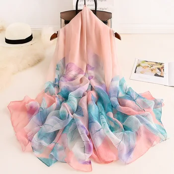 

2020 New Silk Scarf Women Fashion Flowers Shawls And Wraps Lady Travel Pashmina High Quality Striped Scarves Winter Neck Wram