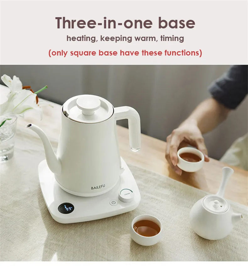 600ML Capacity Electric Kettle Fast Boiling Water Heater 1200W Desktop Teapot 304 Stainless Steel Water Boiler