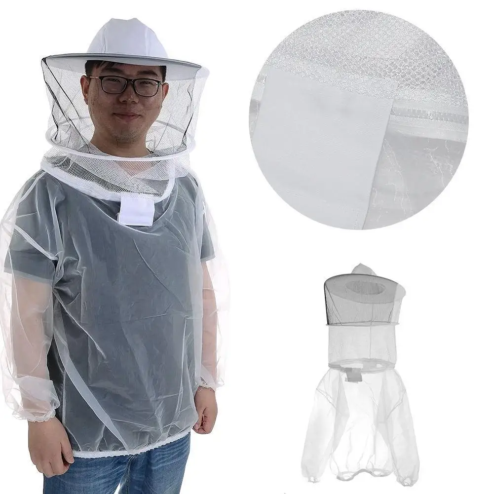 Hat Mesh Veils Smock Beekeepers Beekeeping Anti-Bee Half Body Protective Clothes Transparent Breathable Beekeeping Equipment beekeeping clothing