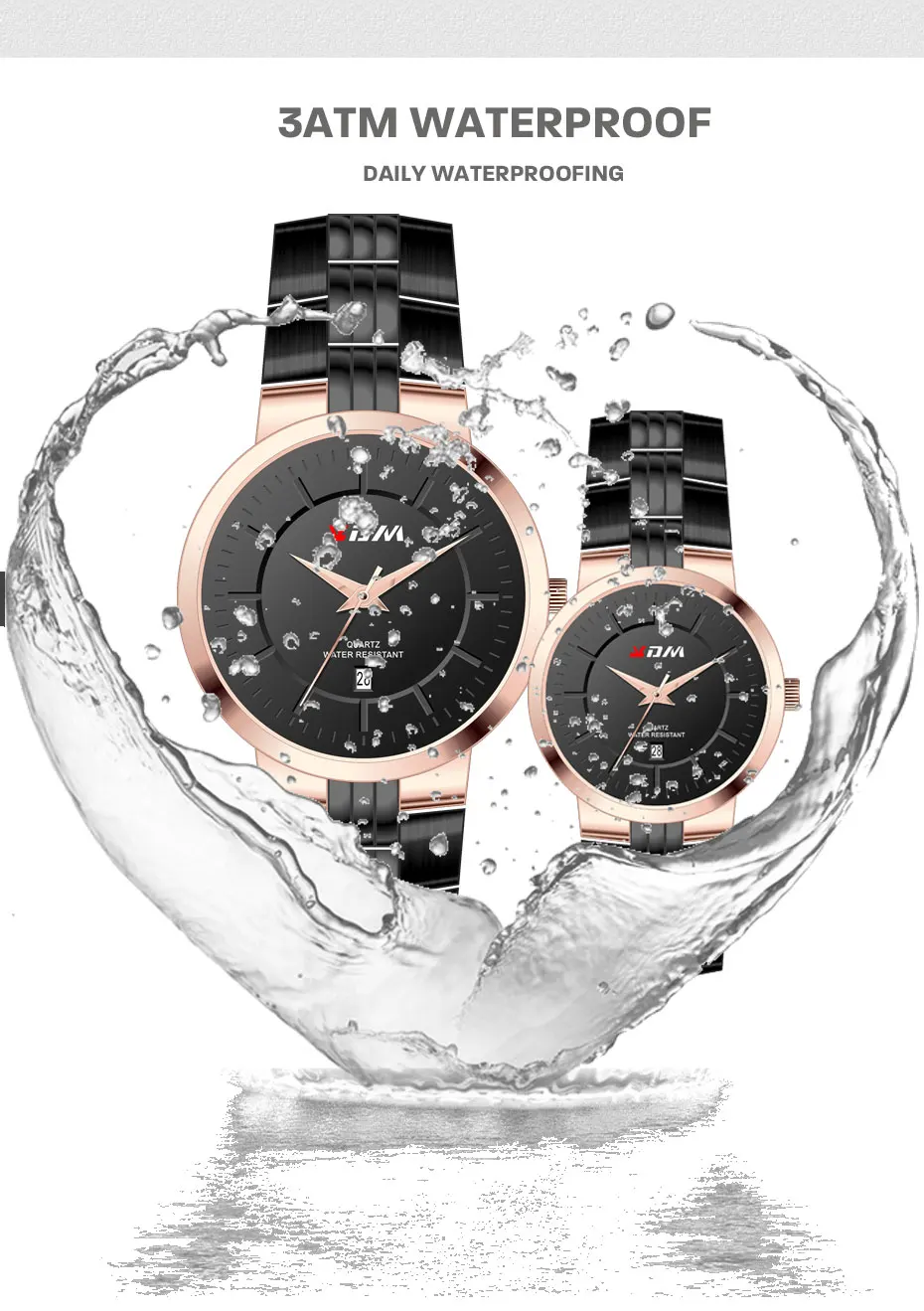 masculino e femme par horloges à prova