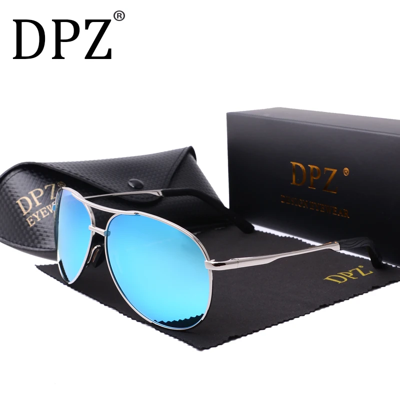 

DPZ Polarized Sunglasses Men Metal rays New Pattern aviation Classic Retro Brand Designer Vintage UV400 Sun Glasses no case