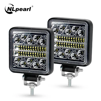 

NLpearl 4" 102W Square LED Work Light Bar OffRoad 12V 24V Flood Spot LED Light Bar for Truck Auto 4x4 ATV Boat Car Extrnal Light