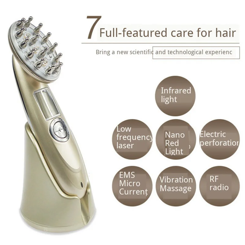Laser Microcurrents Massage Comb EMS Vibration Infrared IPL Radio Frequency Multifunctional Machine Control Oil Healthy Hair 3