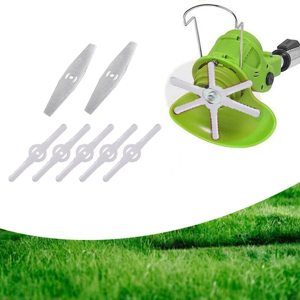 hedge trimmers for sale 5pcs Plastic Grass Trimmer Blades+2pcs Stainless Steel Blade Replace For Lawn Mower Trimmers Lawn Mower Knives Garden Tool best professional long reach hedge trimmer