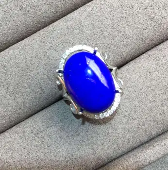

100% Natural And Real Man Ring Lapis Ring Big Stone 925 sterling silver Wholesales Fine jewelry Natural Lapis Man Ring 13*18mm
