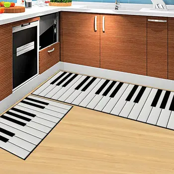 

GloryStar 2Pcs/Set Washable Rectangle Printing Non Slip Mat for Kitchen Bathroom Bedside