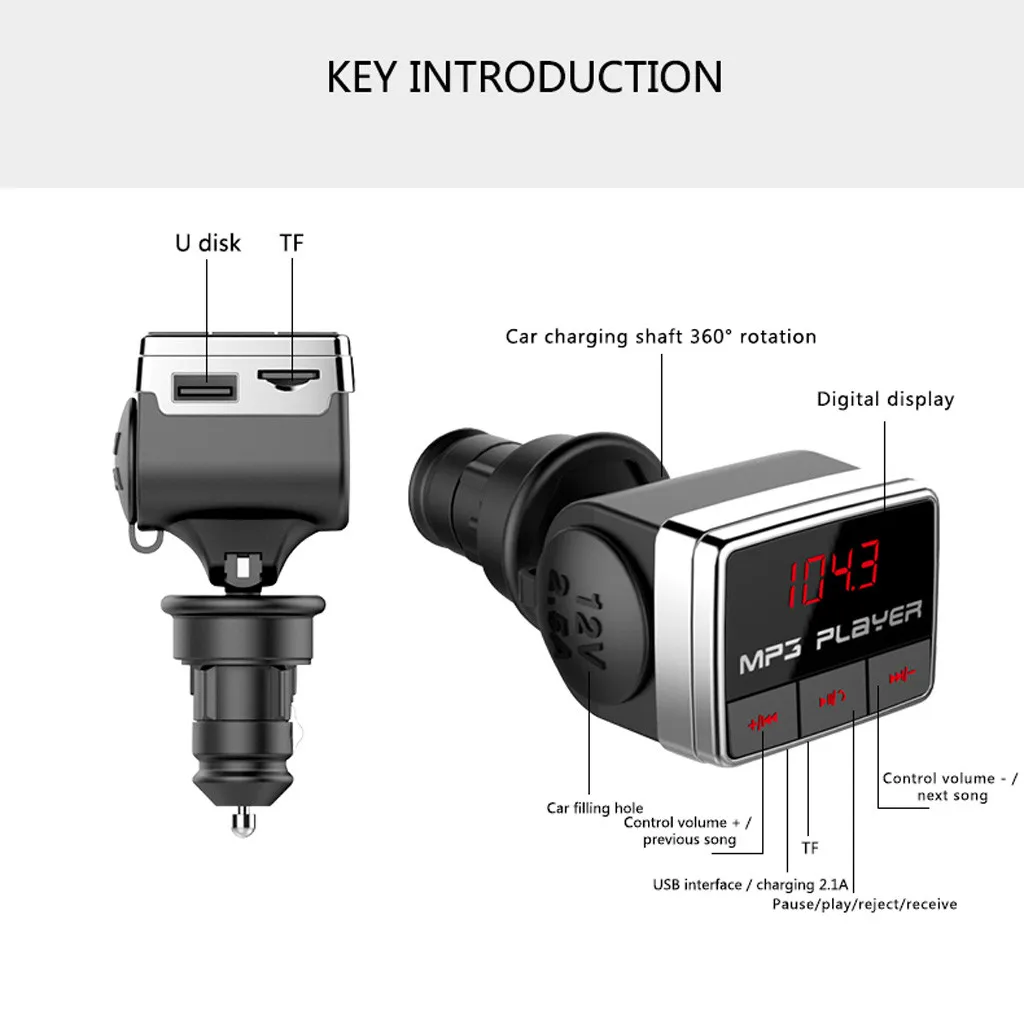 Автомобильный fm-передатчик, ЖК MP3-плеер, беспроводной Bluetooth, приемный автомобильный комплект 4.6A, быстрый USB, Hands Free, USB зарядное устройство, Fm модулятор# N