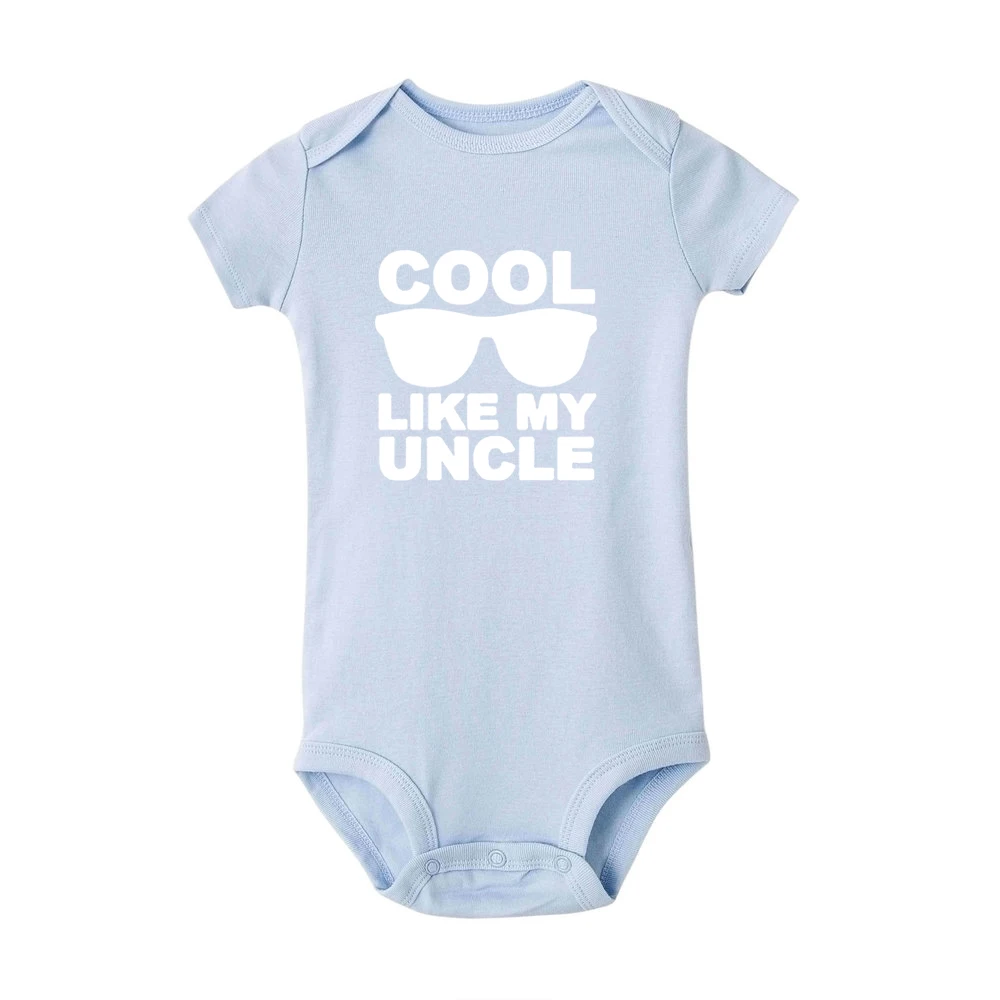 Cool Like My Uncle Newborn Baby Short Sleeve Romper Toddler Girl Boy Summer Clothes Ropa Outfit Infant Girl Clothes Best Present 5