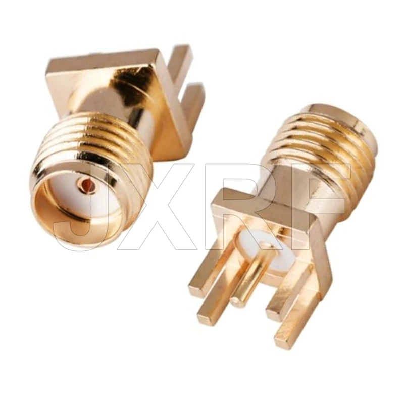10Pcs SMA Female Jack Male Plug Adapter Solder Edge PCB Straight Right angle Mount RF Copper Connector Plug Socket