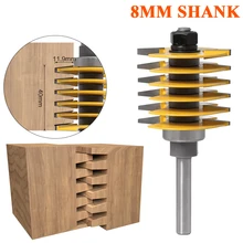 

8mm 12mm shank Brand New 2 Teeth Adjustable Finger Joint Router Bit Tenon Cutter Industrial Grade for Wood Tool