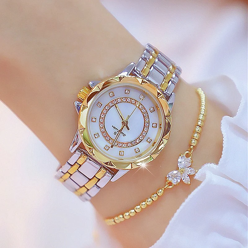 Diamond Women Luxury Brand Watch Rhinestone Elegant Ladies Watches Gold Clock Wrist Watches For Women relogio feminino