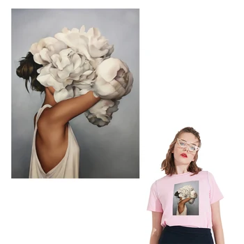 

2020 Diy Sticker Set Lady Patches On Clothes Heat Transfer Appliques For Girl Fashion Vinyl Washable Iron On Patch For T-Shirt