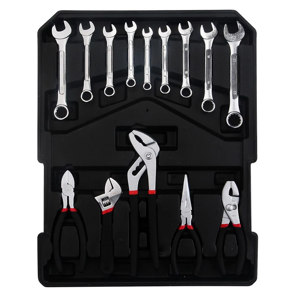

799pcs Aluminum Trolley Case Tool Set Silver Multi function Hand Tools Set Mechanics Kit Toolbox Practical toolbox for Home DIY