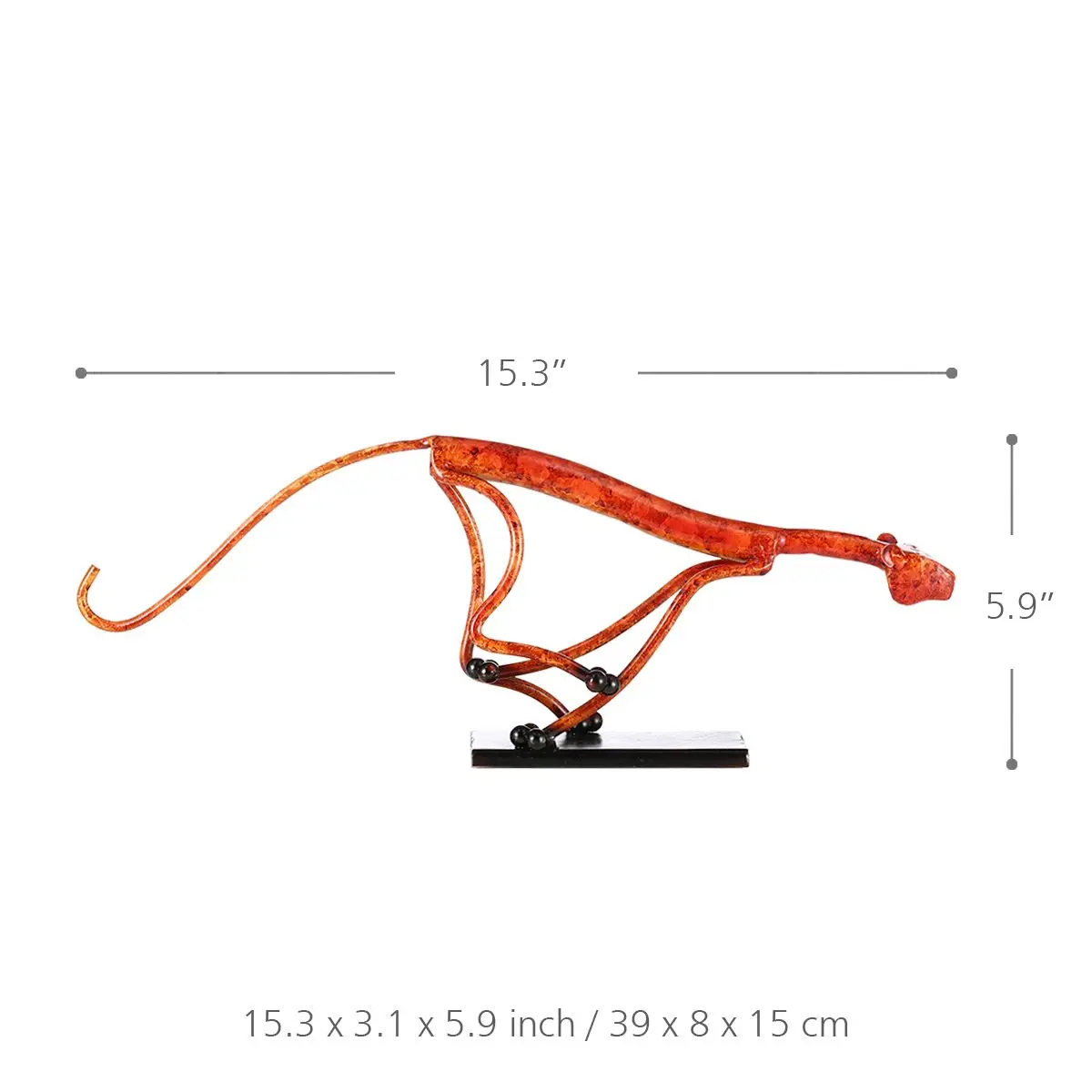 

Dashing Leopard Iron Sculpture Home Decoration Crafts Metal Animal Sculpture Tabletop for Home Ornaments