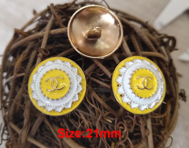 NO27 Size21mm yellow Новинка 10 шт. модная Высококачественная Ретро металлическая куртка с изображением совы и пуговицами аксессуары пальто свитер рубашка Кнопка 21 мм - Цвет: NO27 Size21mm yellow