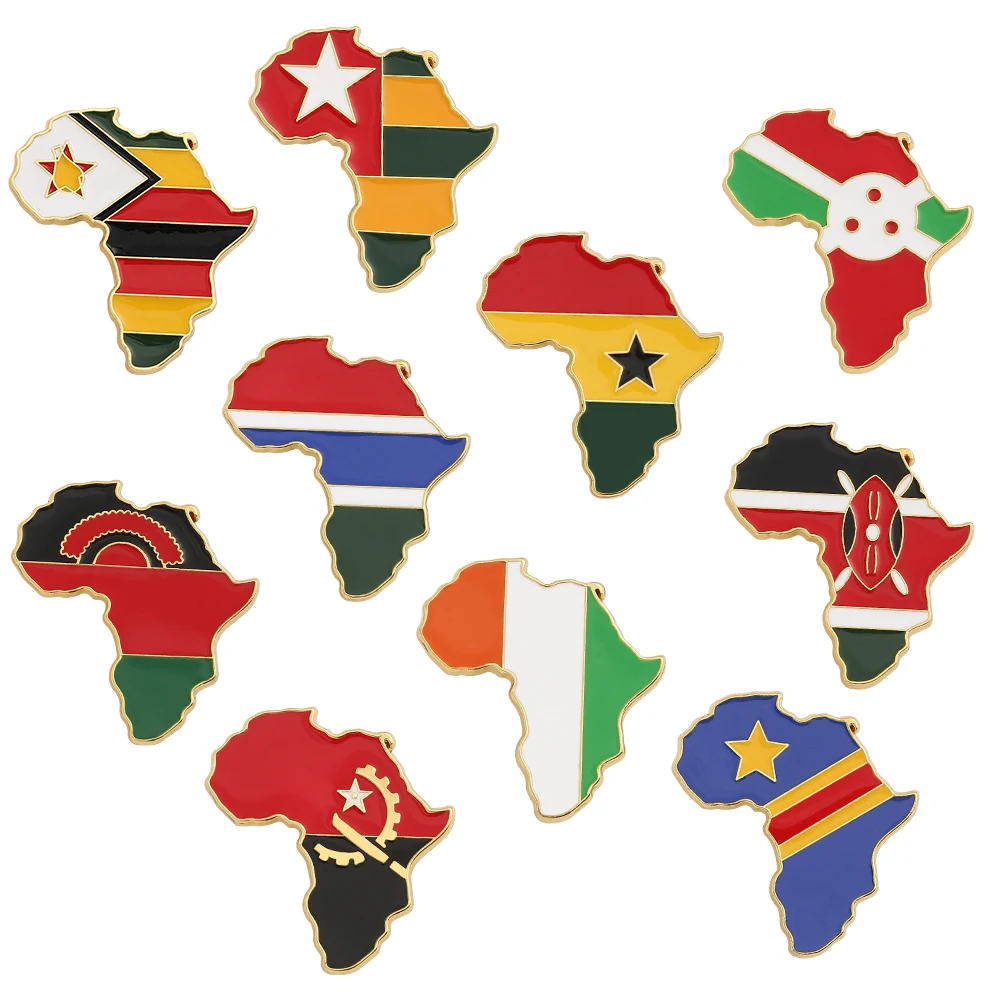 

Africa Map Brooch Badge Lapel Pin African Flag Angola Kenya Malawi Gambia Burundi Ghana Zimbabwe Accessories Jewelry