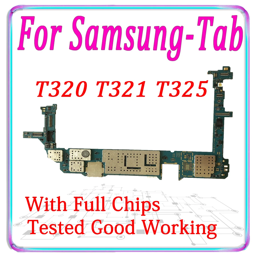 Оригинальная материнская плата для samsung Galaxy Tab T320 T321 T325 с чипами Android разблокированная материнская плата протестированная хорошая панель
