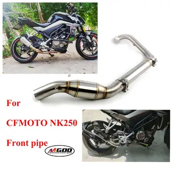 

MGOD Slip on Akrap Motorcycle Exhaust Escape Moto Modified Middle Link Front pipe for CFMOTO NK250 NK 250 Scooter Bike Racing