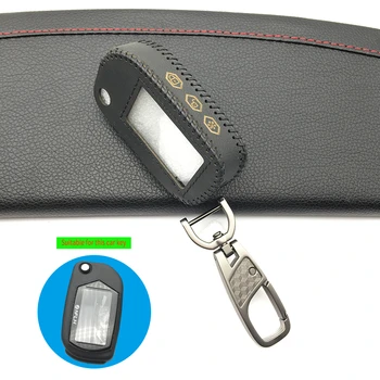 

Praise Style leather key case cover holder for Starline A91 A61 B9 B6 / A4 A6 A8 A9 uncut blade fob A9 3 Buttons car flip remote