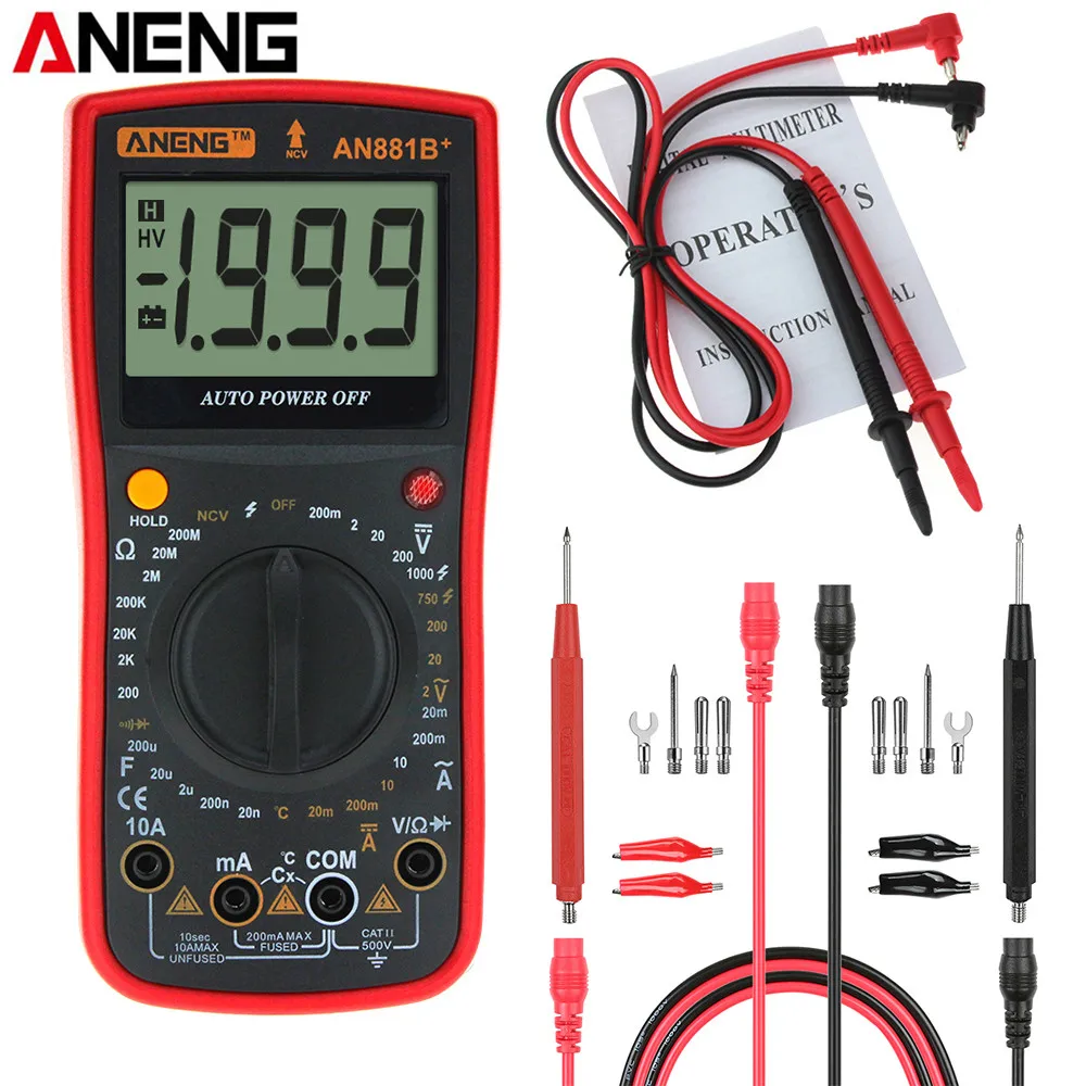 Цифровой мультиметр ANENG AN881B + с поддержкой NCV автоматический измеритель