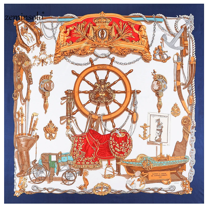 

100% Silk Scarf Women New Fashion 130*130cm Large Square Scarves Bandana Luxury Brand Silk Handkerchief Shawls For Elegant Lady