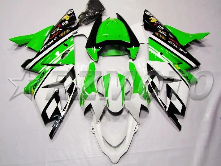 Стиль ABS обтекатель комплект подходит для kawasaki Ninja ZX10R 2004-2005 04 05 10R cool кузов холодный зеленый белый