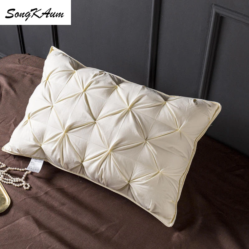 SongKAum 95 % White Goose Down/Feathe Pillow Three-dimensional Twist Pillows With Cotton Cover Adult Orthopedic Neck 4