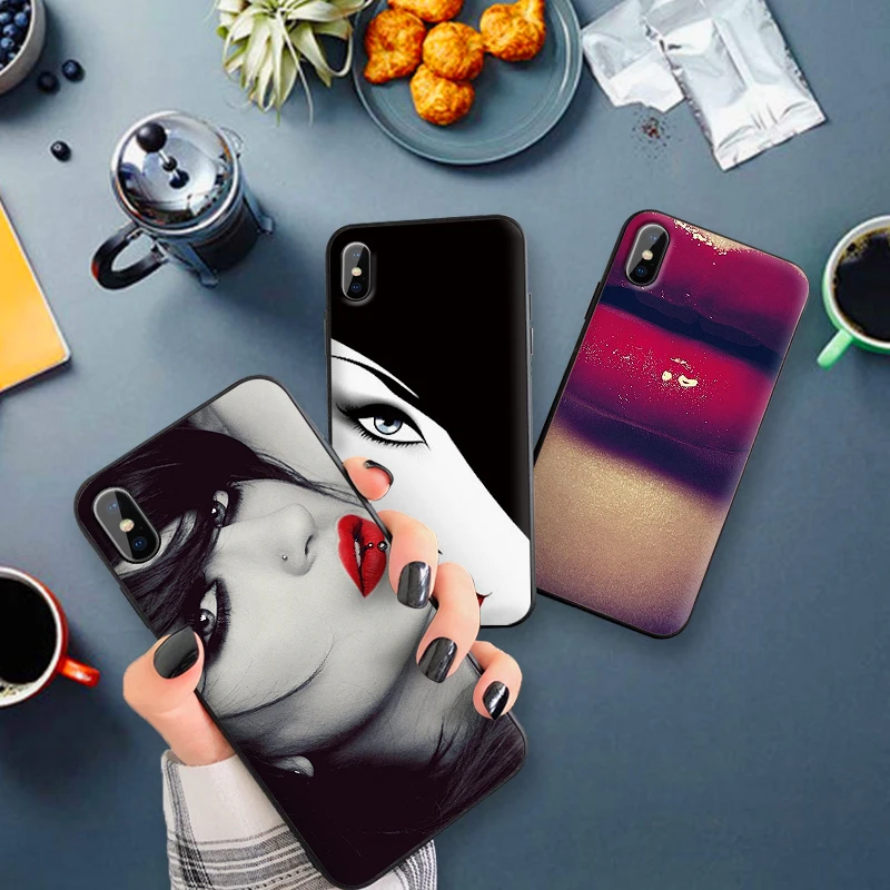 

Sexy lips Phone Case For Xiaomi Mi6 8 Lite SE MAX 3 9E 5X 6X F1 A1 A2 Lite A1 6 Soft Silicone Phone Cases Cover