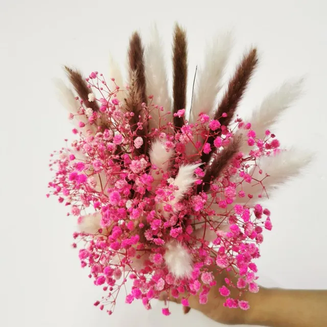 15Pcs Dried Reed Flower Arrangement Natural Pampas Grass For  Modern Home Decoration Party Backdrops Wedding Supplies one bouqurt