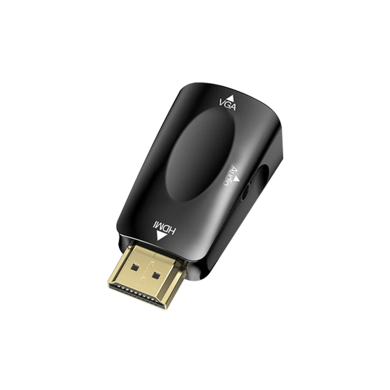 HDMI to VGA  HDMI Male to VGA Felame HD 1080P  ̺ ȯ, PS4 Ʈ PC ڽ   3.5  