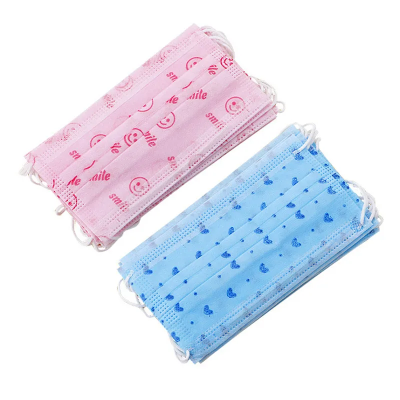 

10Pcs Mouth-Muffle Respirator Disposable Dustproof Mouth Mask Cartoon Floral Printed 3 Layers Non-Woven Surgical Medical Earloop