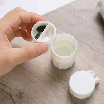 

4 Layer Medicine Pill Box Pill Case Splitter Pill Crusher Grinder Cutter Portable Pill Cutter Storage Tablet Pill Cutter
