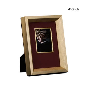 

Solid Wood Photo Frame High-grade Solid Wood Creative Photo Picture Photograph Frame Brushed Metal Texture Case Desktop
