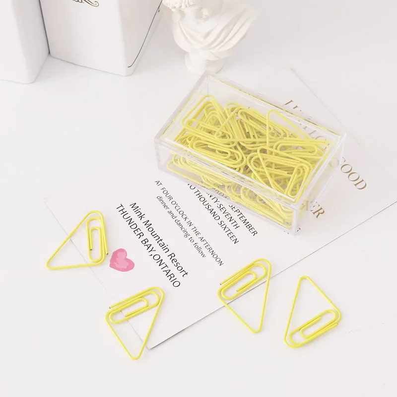 

20pcs/box Triangle Paper Clips Metal Photos Tickets Notes Binder Clip Bookmark School Office Supply Escolar Papelaria Stationery