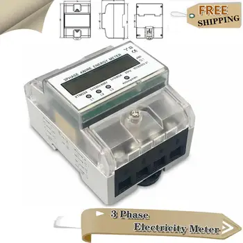 

3X5 (80) A Three Phase Din Rail Digital Energy Electricity Meter Voltage LCD Display 3-Phase 4 Wire Din-Rail Energy Meter XTM024