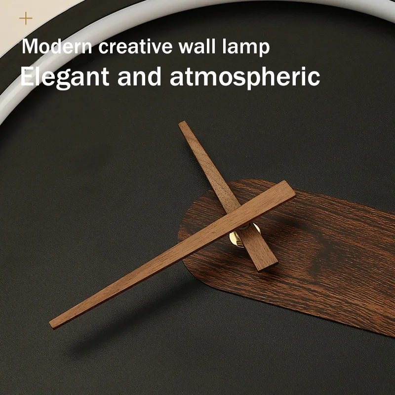Modern Led Wall Lamp Mute Clock Sconce Lamp Living Room Bedroom Hotel Background Wall Light Indoor Home Decoration Lighting