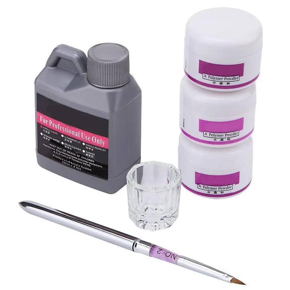 6 IN 1 Acrylic Nail Art Set Liquid Polymer Powder Tips Forms Manicure Tool W0N9