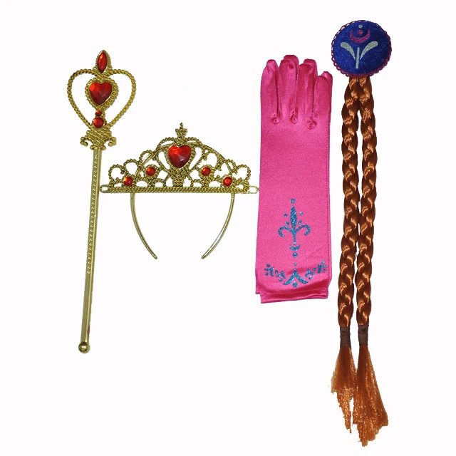 Accessory B Платья Эльзы для девочек; маскарадный костюм принцессы Анны и Эльзы; костюм Снежной королевы и Эльзы; праздничная одежда на Хэллоуин; vestidos fantasia; детская одежда для девочек - Цвет: Accessory B