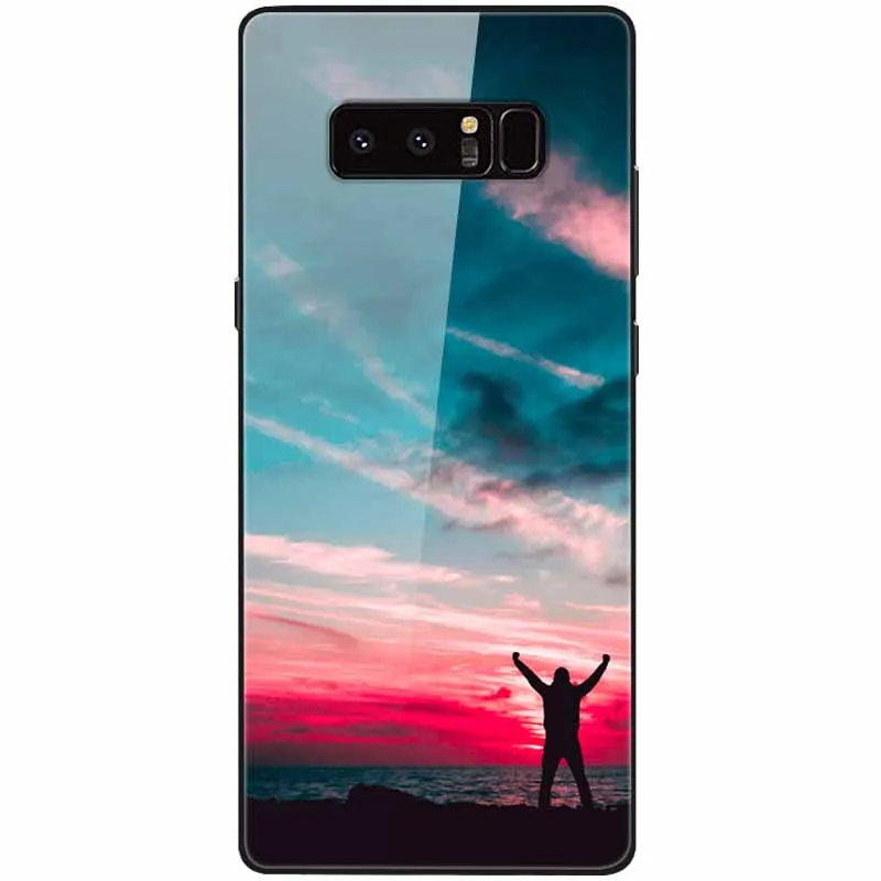 cute phone cases for samsung  Tempered Glass Cover For Samsung Note 8 Case Note9 Hard Protective Funda For Samsung Galaxy Note 10 Plus 9 Cases Luxury Bumper kawaii phone case samsung Cases For Samsung