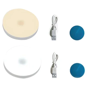 

2set Usb-Charging Lamp LED Press Night Light Bedside Baby Breastfeeding Door Motion Sensor White Warm & White White