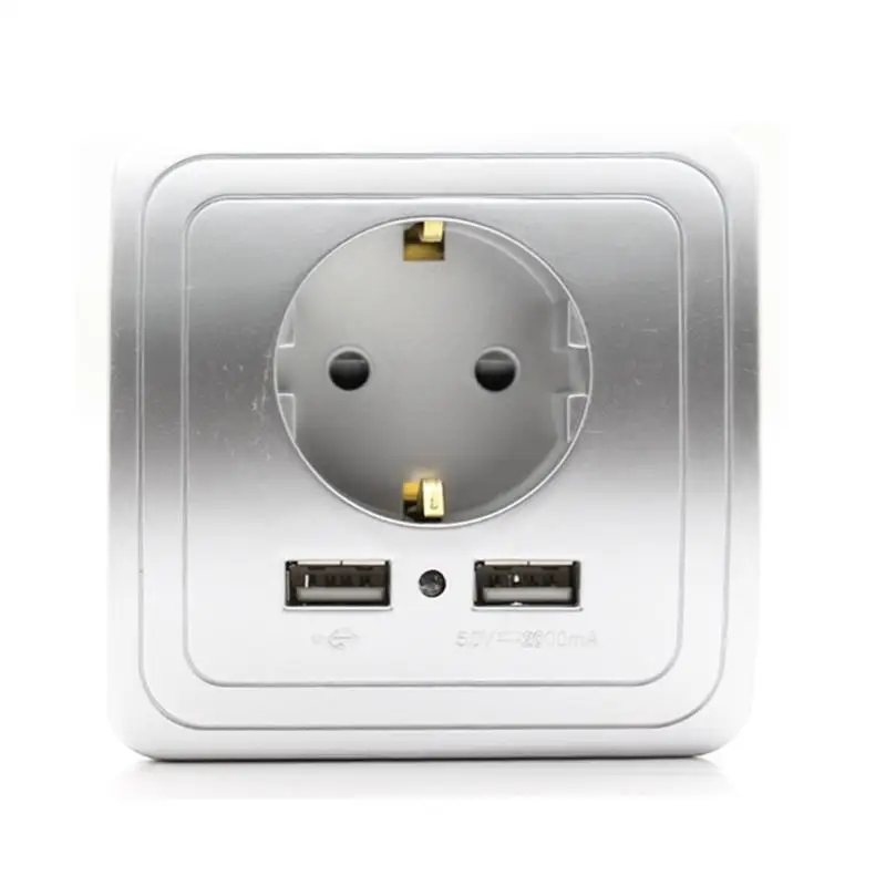 Штепсельная розетка Minitiger для умного дома 2 А два USB порта настенное зарядное